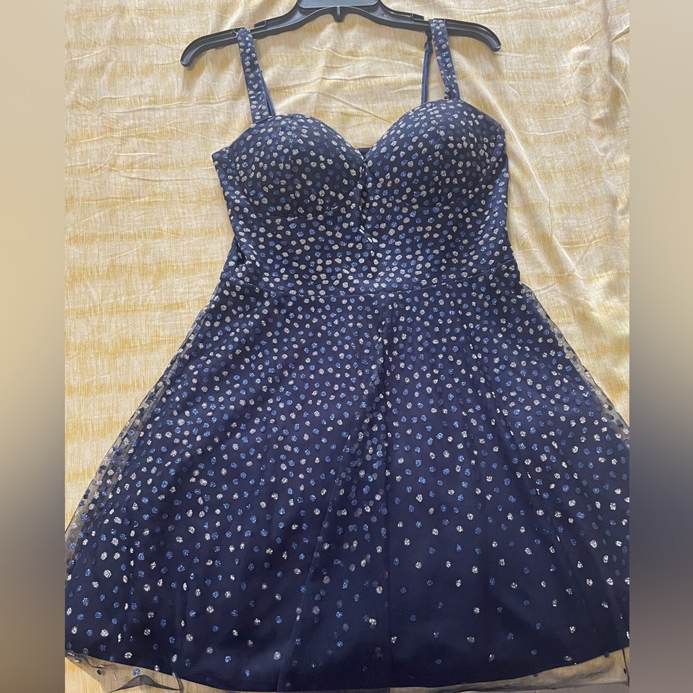 Dark blue and silver dress